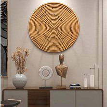 ARTSMARTİX Spiral Geometrik Rölyef Tablo Altın