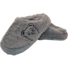 HFKY Kadın Antrasit Gri Ev Terliği, Ses Yapmaz Kalın Taban