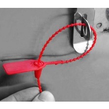 Senkron Seals Plastik Güvenlik Mühürü Boncuk Mühür Yangın Söndürme Güvenlik Etiketi   Kırmızı  100 Adet