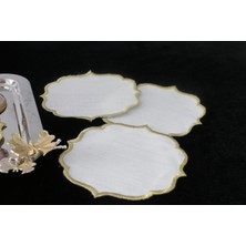 PLT Design 6'lı Yıldız Kenar Detaylı Linen Keten Kahve Yanı Kokteyl Sunum Peçetesi