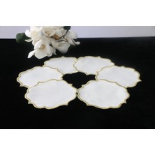 PLT Design 6'lı Yıldız Kenar Detaylı Linen Keten Kahve Yanı Kokteyl Sunum Peçetesi