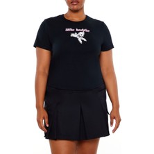 F21 Plus Size Little Baddie Baskılı Tişört