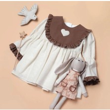 Karan Kids Kız Çocuk Kalp Detay Keten Elbise