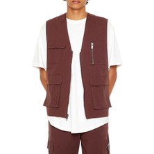 F21 Fermuarlı Utility Kargo Yelek