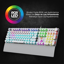 Lecoo KG1102 USB Kablolu Red Switch Makro Tuşlu RGB LED Aydınlatmalı Mekanik Gaming Türkçe Q Metalik Klavye