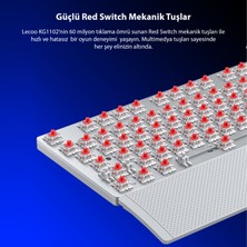 Lecoo KG1102 USB Kablolu Red Switch Makro Tuşlu RGB LED Aydınlatmalı Mekanik Gaming Türkçe Q Metalik Klavye