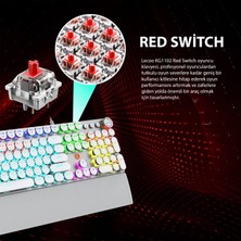 Lecoo KG1102 USB Kablolu Red Switch Makro Tuşlu RGB LED Aydınlatmalı Mekanik Gaming Türkçe Q Metalik Klavye