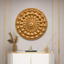 ARTSMARTİX Üçgen Geometrik Rölyef Tablo Altın