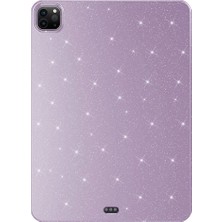 ZORE Apple iPad Pro 11 2018 Simli Parlak Görünümlü Uyumlu Tablet Koton Kılıf-Pembe Koyu