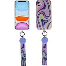 ZORE Apple iPhone 11 Kılıf Desenli El Askılı Ipli Arte Silikon Kapak-No3