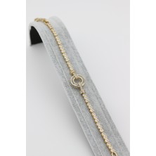 Xupıng Jewelry  Ortası Yuvarlak Zirkon Taşlı Bileklik