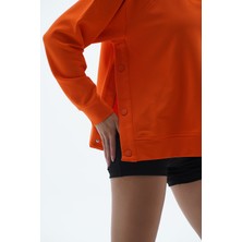 George Phoenix Daily Core - Turuncu Oversize Yarım Fermuarlı Sweatshirt