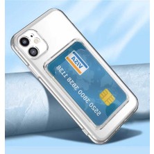 ZORE Apple iPhone 11 Kılıf Kartlıklı Şeffaf Setra Clear Silikon Kapak-Renksiz
