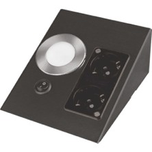 Cata CT-5110G Ledli Üçgen Spot Siyah Kasa  Çift Prizli Günisigi