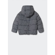 Erkek Çocuk Su ve Rüzgar Geçirmez Baskılı Kapüşonlu Coat Şişme Mont