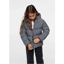 Erkek Çocuk Su ve Rüzgar Geçirmez Baskılı Kapüşonlu Coat Şişme Mont