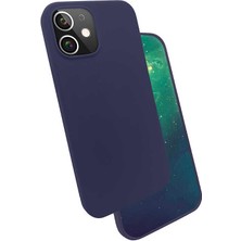 ZORE Apple iPhone 12 Uyumlu Zore Silk Silikon-Lacivert