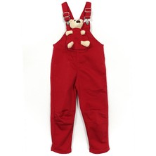 Ayıcık Aksesuarlı Kısa Paça Unisex Bebek Çocuk Salopet Kırmızı 001-0001960