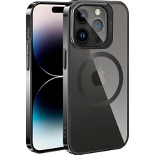 ZORE Apple iPhone 14 Pro Max Kılıf Magsafe Wireless Şarj Özellikli Standlı Zore Klon Kapak-Siyah