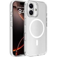 ZORE Apple iPhone 16 Kılıf Magsafe Şarj Özellikli Kamera Korumalı Zore Kripto Kapak-Şeffaf