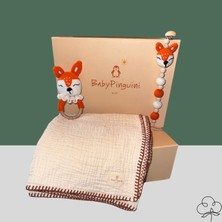 BabyPinguini Kişiselleştirilebilir Bebek Hediye Seti / Babyshower Yenidoğan Hediye Kutusu - Foxbox