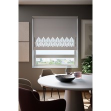 Auralight Lazer Kesim Mat Stor Perde, Lazer Kesimli Modern Serisi, M-181005 Gri Renk