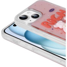 ZORE Apple iPhone 13 Kılıf Kabartma Figürlü Parlak Minimini Silikon Kapak-Pembe