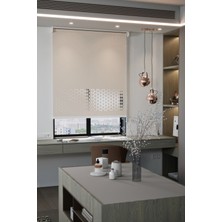 Auralight Lazer Kesim Mat Stor Perde, Lazer Kesimli Modern Serisi, M-1003 Açık Kahverengi