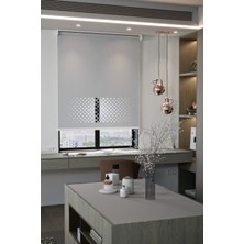 Auralight Lazer Kesim Mat Stor Perde, Lazer Kesimli Modern Serisi, M-2005 Gri Renk