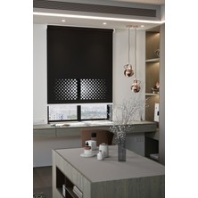 Auralight Lazer Kesim Mat Stor Perde, Lazer Kesimli Modern Serisi, M-2008 Siyah Renk