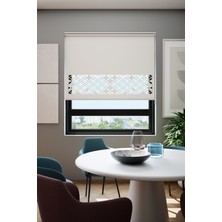 Auralight Lazer Kesim Mat Stor Perde, Lazer Kesimli Klasik Serisi, C-131001 Beyaz Renk