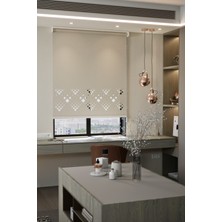 Auralight Lazer Kesim Mat Stor Perde, Lazer Kesimli Modern Serisi, M-5002 Ekru Renk