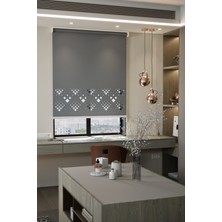 Auralight Lazer Kesim Mat Stor Perde, Lazer Kesimli Modern Serisi, M-5004 Antrasit Renk