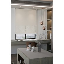 Auralight Lazer Kesim Mat Stor Perde, Lazer Kesimli Modern Serisi, M-3002 Ekru Renk