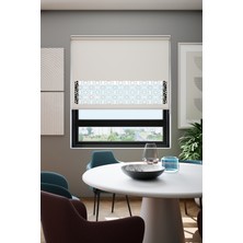 Auralight Lazer Kesim Mat Stor Perde, Lazer Kesimli Klasik Serisi, C-111001 Beyaz Renk