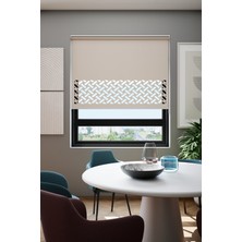 Auralight Lazer Kesim Mat Stor Perde, Lazer Kesimli Klasik Serisi, C-7003 Açık Kahverengi