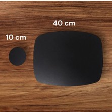 6'lı Siyah 40X30 cm Ahşap Mdf Amerikan Servis Runner Supla Tabak