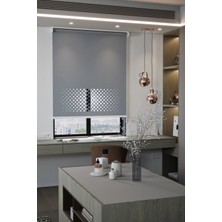 Auralight Lazer Kesim Mat Stor Perde, Lazer Kesimli Modern Serisi, M-2004 Antrasit Renk