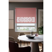 Auralight Lazer Kesim Mat Stor Perde, Lazer Kesimli Modern Serisi, M-131006 Gül Kurusu Renk