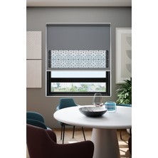 Auralight Lazer Kesim Mat Stor Perde, Lazer Kesimli Klasik Serisi, C-161004 Antrasit Renk