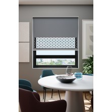 Auralight Lazer Kesim Mat Stor Perde, Lazer Kesimli Klasik Serisi, C-171004 Antrasit Renk