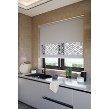 Auralight Lazer Kesim Mat Stor Perde, Lazer Kesimli Klasik Serisi, C-191005 Gri Renk