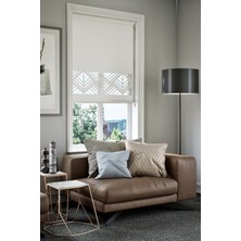 Auralight Lazer Kesim Mat Stor Perde, Lazer Kesimli Modern Serisi, M-101001 Beyaz Renk