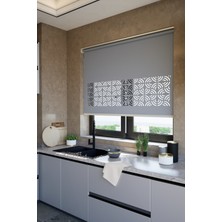 Auralight Lazer Kesim Mat Stor Perde, Lazer Kesimli Modern Serisi, M-171004 Antrasit Renk