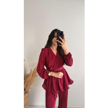 Inna Lüx Kalite Kırınkıl Vatkalı Takım Bordo