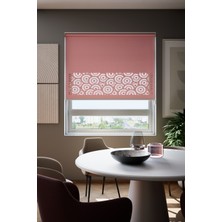 Auralight Lazer Kesim Mat Stor Perde, Lazer Kesimli Modern Serisi, M-201006 Gül Kurusu Renk