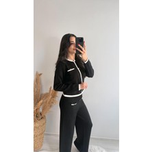 Bloom Gold Düğmeli Triko Çelik Örme Takım Siyah