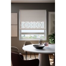 Auralight Lazer Kesim Mat Stor Perde, Lazer Kesimli Modern Serisi, M-131001 Beyaz Renk