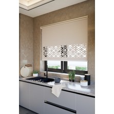 Auralight Lazer Kesim Mat Stor Perde, Lazer Kesimli Klasik Serisi, C-191003 Açık Kahverengi