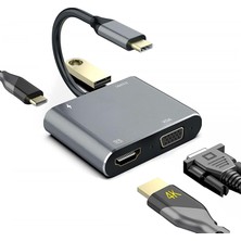 Hufy, 4in1 Type-C USB 3.1 HDMI Çevirici Dönüştürücü Hub. 4K UHD